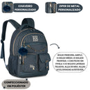 Kit Mochila de Costas e Lancheira Térmica e Estojo Box Rebecca Bonbon Jeans Juvenil Escolar Estudo