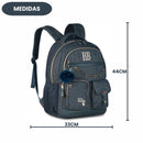Mochila de Costas Jeans Escolar Rebeca Bonbon Youtuber Passeio Viagem Juvenil Volta Aulas Estilosa