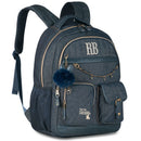 Mochila de Costas Jeans Escolar Rebeca Bonbon Youtuber Passeio Viagem Juvenil Volta Aulas Estilosa
