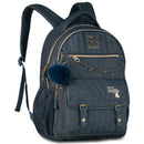 Mochila de Costas 17,5" Jeans Rebecca Bonbon Escolar Passeio Juvenil Feminina Volta as Aula Estilosa