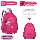 Mochila de Carrinho Rebecca Bonbon Escolar Rodinhas Juvenil Feminina Volta as Aulas Resistente Clio