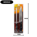 Kit De Churrasco 2 Peças Faca Chaira Aço Inox Resistente Profissional Cozinha Chef Churrasqueiro Elite