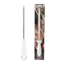 Chaira De Aço Inox 8" Cabo Branco Resistente Profissional Cozinha Amolador de Facas Churrasco Elite