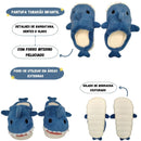 Pantufa Infantil Tubarão Baby Shark Inverno Menino Presente Azul Solado Borracha Megalomania