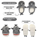 Pantufa Infantil Formato Tubarão 3D Menino Menina Solado Borracha Inverno Frio Megalomania