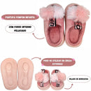 Pantufa Infantil Pompom Rosa Escuro Chinelo Anti Derrapante Meninas Inverno Quarto Frio Criança Megalomania