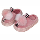 Pantufa Infantil Pompom Rosa Escuro Chinelo Anti Derrapante Meninas Inverno Quarto Frio Criança Megalomania