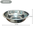 Bacia De Inox 47cm Grande Resistente Profissional Cozinha Culinária Massas Restaurantes Elite