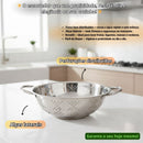 Escorredor De Massas e Alimentos Aço Inox 22cm Resistente Profissional Cozinha Legumes Frutas Elite