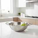 Escorredor De Massas e Alimentos Aço Inox 22cm Resistente Profissional Cozinha Legumes Frutas Elite