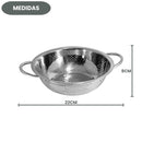 Escorredor De Massas e Alimentos Aço Inox 22cm Resistente Profissional Cozinha Legumes Frutas Elite