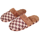 Pantufa Xadrez Smile Chinelo de Quarto Marrom Presente Adulto Megalomania