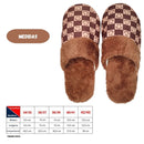 Pantufa Xadrez Smile Chinelo de Quarto Marrom Presente Adulto Megalomania