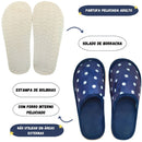 Pantufa Chinelo Bolinha Peluciada Azul Adulto Inverno Unissex Megalomania