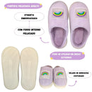 Pantufa Chinelo Inverno Lilás Adulto Feminina Solado Borracha Frio Megalomania