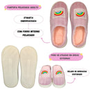 Pantufa Chinelo Rosa Inverno Adulto Feminina Reforçada Solado Borracha Presente Namorados Megalomania