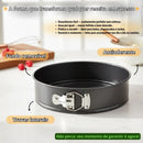 Kit 3 Peças Formas Bolo de Teflon Antiaderente 03 Peças com Fundo Falso Assadeira Preto Torta Elite