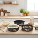 Kit 3 Peças Formas Bolo de Teflon Antiaderente 03 Peças com Fundo Falso Assadeira Preto Torta Elite