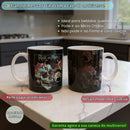 Caneca Porcelana Rick And Morty Caveira Adult Swim Cartoon Network 330ml Café Chá Presente Geek Amigos