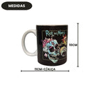 Caneca Porcelana Rick And Morty Caveira Adult Swim Cartoon Network 330ml Café Chá Presente Geek Amigos