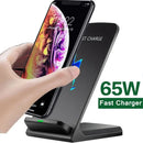 Carregador Sem Fio Rápido 65W Compatível com Samsung, iPhone 14 13 12 11 XS XR X 8, Airpods Pro S22 S21 Nota 20, 65W Aliexpress