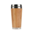 Copo Bambu Natural 350/450ml com Tampa de Aço Inoxidável Copo de Café Garrafas de Caneca de Café Xícara de Chá - Megalonania