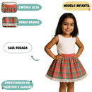Saia Festa Junina Juvenil Verde Quadrilha Feminina Arraiá Meninas Infantil São João Escola Quermesse