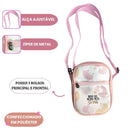 Bolsa Shoulder Bag Transversal Feminina Frase Novo Dia Mesma Meta Ser Feliz Menina Mulher Passeio