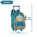 Mochila de Carrinho Infantil Tubarão 3D Criança Volta as Aulas Espaçosa Resistente Passeio
