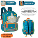 Mochila De Costas Tubarão Escolar Azul Infantil Meninos Volta As Aulas Resistente Passeio Aula Clio