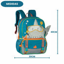 Mochila De Costas Tubarão Escolar Azul Infantil Meninos Volta As Aulas Resistente Passeio Aula Clio