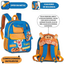 Mochila de Costas Infantil Tigrão Disney Escolar Menino Volta as Aulas Passeio Viagem Capuz Espaçosa