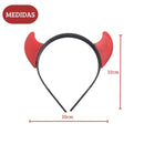 Tiara Diabinha Preto Vermelho Chifre Fantasia Halloween Carnaval Eventos Infantil