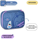 Kit Mochila De Costas e Estojo Box Lilo Stitch Tsum Tsum Disney  Infantil Escolar Menina Volta As Aulas