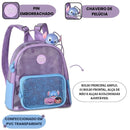 Mochila de Costas Stitch Disney PVC Infantil Escolar Menina Volta as Aulas Espaçosa Resistente Clio