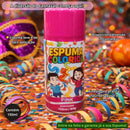 Kit Fantasia Branca de Neve Tam M e Espuma Spray Pink Carnaval Festa Infantil Menina Diversão Colorida Princesa Disney