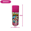 Kit Fantasia Branca de Neve Tam G e Espuma Spray Pink Carnaval Festa Infantil Menina Diversão Colorida Princesa Disney