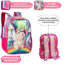 Mochila De Costas Unicornio Colorido Glitter Infantil Volta as Aulas Escolar Passeio Criança Menina Ponto Criativo