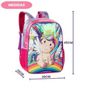 Mochila De Costas Unicornio Colorido Glitter Infantil Volta as Aulas Escolar Passeio Criança Menina Ponto Criativo