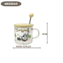 Caneca de Vidro Urso Panda Com Tampa Colher 350ml Café Chá Mãe Presente Encantadora DelicadezaILAHOME