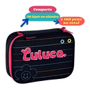 KIT MOCHILA DE COSTAS LULUCA PRETO LU24611 + ESTOJO BOX LULUCA PRETO LU24612 Megalomania