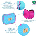 Estojo Box Azul Rosa Roxo Meninas Juvenil Escolar Luluca Clio Megalomania