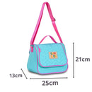 Kit Mochila de Carrinho Mala Bolsa Azul Lancheira Térmica Duas Alças Estojo Box Menina Juvenil Luluca Clio Megalomania