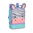 Kit Mochila de Costas Mala Bolsa Zebra Lancheira Térmica Duas Alças Lanchinho Escolar Infantil Clio Megalomania