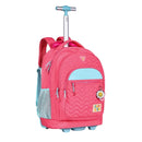 Kit Mochila de Carrinho Mala Bolsa Rosa Lancheira Térmica Duas Alças Estojo Box Meninas Juvenil Escolar Luluca Clio Megalomania