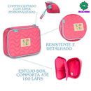 Estojo Box Azul Rosa Roxo Meninas Juvenil Escolar Luluca Clio Megalomania