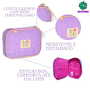 Estojo Box Azul Rosa Roxo Meninas Juvenil Escolar Luluca Clio Megalomania
