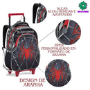 Kit Mochila de Carrinho Infantil Super Spider Preto Aranha Homem Lancheira Térmica Escolar Masculino Seanite Megalomania