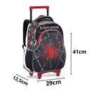 Kit Mochila de Carrinho Infantil Super Spider Preto Aranha Homem Lancheira Térmica Estojo com Dois Compartimentos Escolar Seanite Megalomania