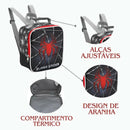 Kit Mochila de Carrinho Infantil Super Spider Preto Aranha Homem Lancheira Térmica Escolar Masculino Seanite Megalomania